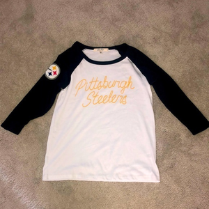 Junk Food Pittsburgh Steelers small Baseball‎ Tee Shirt Top